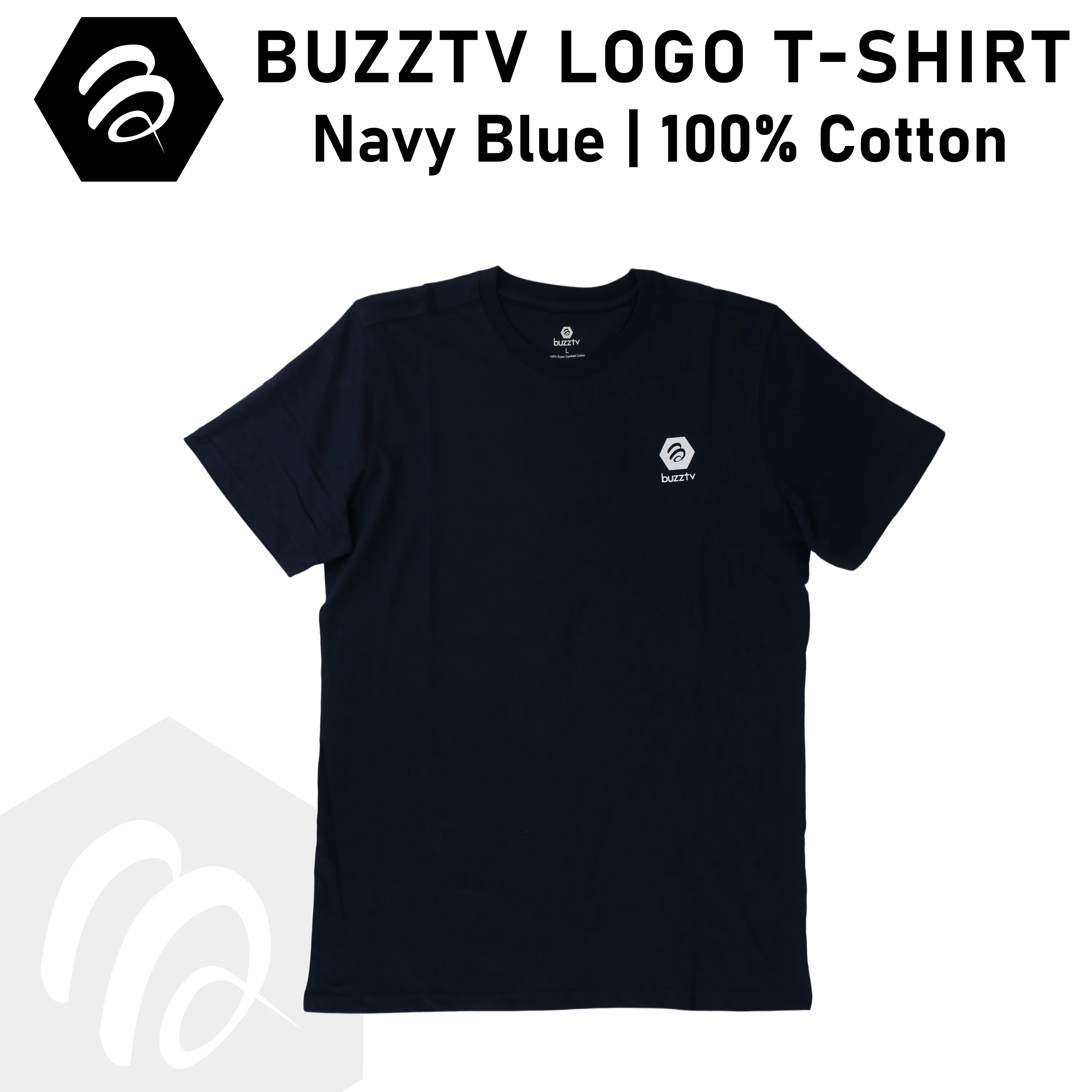 BuzzTV T-Shirt | Navy Blue | 100% Cotton